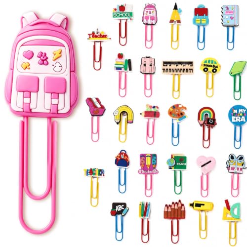 30Pcs Back to School Gifts,Cute Paper Clips Bookmarks Gifts for Students Classroom Rewards Teacher Appreciation Gifts Party End of Year Student Gift Office School Exchange Gifts