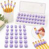 30 Pcs Numbered Pencil Toppers for Classroom Supplies (Purple)