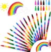30 Pcs Stackable Crayons, Stacking Crayons Bulk for Kids, Rainbow Party Favors Crayon Packs, Colorful Buildable Crayon for Children Toddlers Drawing Birthday Gifts Art School Supplies, 12 Colors (30)