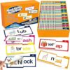 30 Phonics Flash Cards, Sight Words Flash Cards Kindergarten, Flip Books & Word Family Build Book Set - Preschool Rhyming Games and Kids Learning Activities.