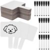 30 Sets Handheld White Board with Erasable Marker Pens, Double Sided Dry Erase Signs, 9.06 x 6.89 in, Handheld White Board Auction Paddles for Classroom, Meeting, Voting, Shower Games