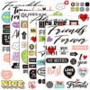 30 Sheet Family Friend Theme Scrapbooking Sticker Decals 500 Pieces Waterproof Vinyl Happy Memories Sticker Decor for Album Art Project Embellishment