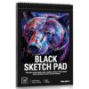 30 Sheets Black Paper Sketchbook, 98lb/160gsm Heavyweight Black Sketch Pad 5.5×8.5in, Acid-Free Drawing Paper, Spiral Bound Sketch Book for Kids, Teens, Artist