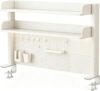 31.5 Inch Clip-on Desktop Organizer Bookshelf with Pegboard, Desk Shelf Organizer, Multipurpose Computer Desk Desktop Bookshelf, Desk Extender Pegboard Clamp, Desktop Display (White)