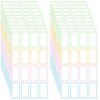 320 PCS Dry Erase Labels 1.2"X0.6" Removable Labels Easy Peel Off Waterproof Reusable Label Adhesive Blank Name Tags with Colored Border Sticky Notes for Storage Bins Classroom Office Organization