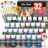 32 Colors Stained Glass Paint Set, 1oz/30ml Enamel Stained Glass Paint Kit