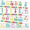 32Pcs A to Z Alphabet Letters -20-100 Number Cards Boho Bulletin Board Under The Sea Ocean Bee Theme Classroom Decorations Wall for School Educational Material Teacher Supplies (Bright Number)