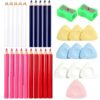 32PCS Fabric Chalk for Sewing, Fabric Markers for Sewing,White Chalk Pencil