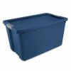 34-Gallon Blue Plastic Storage Box with Latching Lid, Stackable