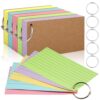 350 Pcs Index Cards With Ring, 3x5 Inches Flash Cards With Rings