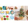 35 PCS Wooden Play Kitchen Accessories, Mini Christmas Tree with LED Lights