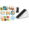 35 PCS Wooden Play Kitchen Accessories, Silver Heavy Duty Large Door Stoppers
