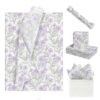 35 Sheets Floral Tissue Paper, 20x14in Flower Tissue Paper for Gift Bags Gift Wrapping, Crafts, Decoupage Art Packing Supplies for Weddings, Birthdays, Holidays Decor-Purple Floral