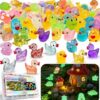 35Styles Mini Resin Animals for kid: Luminous figures for Dollhouse Décor