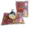 3600PCS Glitter Pony Beads - 6x9mm Mixed Colors Plastic Beads with Beads with Black and White 0.8mm Cords Each 50yards - DIY Craft Jewelry, Hair Braiding, Keychains & Ornaments