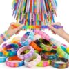 360PCS Pop Bracelet Bubble Fidget Sensory Toys for Party Favors, Pop Keychain Bulk for Classroom Prizes, Easter Egg Basket Stuffers Christmas Valentine Gifts for Kids Students