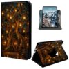 360 Rotating Case for iPad mini 7 2024 (A17 Pro) & Mini 6 (8.3 Inch, 2021), Smart Folio Cover with Auto Sleep/Wake & Swivel Stand, Slim Aesthetic Shell for Girls Women, Magical Treehouse Library