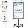 360° Rotating Magnetic Mobile Whiteboard, Height Adjustable Dry Erase Board