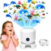 360° Rotating Ocean Wave Projector Night Light, USB Plug-in Dimmable Mood Lamp with Multi-Angle Projection Base for Bedroom, Meditation, Home Theater and Relaxation, 1 Pack