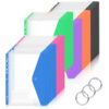 36 Pack Binder Folders with Pockets 11 Holes Expandable Dividers for 2/3/4 Ring Document Pouch with Velcro Button & Label Loose-Leaf Transparent Binder Organizer for School Home Office