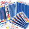 36 Pack Watercolor Paint Set Bulk,8 Colors Washable WaterColor Paint for Kids, Water Color Paint with Brushes, Ideal Valentine Party Favors, Art Supplies for School Classroom Home