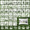 36 Panda Stencils for Painting, 3 Inch Cute Animal Templates for Crafts