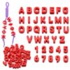 36Pcs Acrylic Alphabet Letter Beads A-Z 0-9 Set 20mm Large Hole Letter Bead