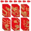 36 PCS Chinese Red Envelopes, Chinese Lunar New Year Money Packets, 2024 New Year Lucky Money Envelopes with Gold Stamped 3D Blessings and Dragon Patterns, Spring Festival Envelopes