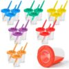 36 Pcs No Spill Paint Cups with Lids & Brushes – 6 Colors (3 Sets Each) & 2 oz Spill-Proof Containers, Mess-Free Kids Painting Set for Art, School, Classroom, Crafts