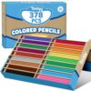 378 Count Colored Pencils Bulk Classroom, Colored Pencils for Kids 18 Assorted Colors, Coloring Pencil Set for Teachers & Adults, Pre-sharpened Color Pencils, Back to School Supplies Bulk for Students