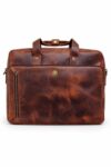 3B Hudson Premium Full Grain Leather Laptop Messenger Bag for Men & Women – Handmade Vintage Briefcase Fits 15.6 Inch Laptop – Business Office Satchel Shoulder Bag for Work, Travel & College