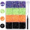 3box Resin Rhinestone Set 3-5mm Round Flatback for Nail Art Makeup Halloween