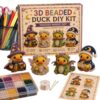 3D Beaded Duck DIY Kit Collection, Cute Bead Animal Making Kit (A)
