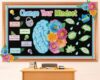 3D Bloom with a Growth Mindset Bulletin Board Set Change Your Mindset Classroom Decorations Back to School Motivational Inspirational Floral Brain Cutouts for Calm down Corner Supplies Wall Door Decor