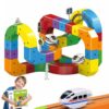 3D DIY Cube Train Track Set, STEM Blocks Toy for Kids Ages 3+