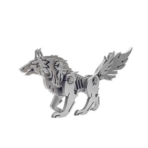 3D Metal Model Kits, Mechanical Wolf 3D Metal Puzzle,Steel Animal Series DIY Brain Teasers Simple 3D Puzzles Home Decor Art Craft Gifts Toys for Adult
