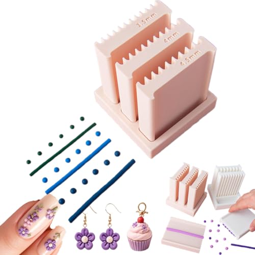 3D Print Clay Ball Maker, 3D Clay Gel Ball Maker Tool, Polymer Clays BeadMaker, Clays Beads Roller Bead Shaping Tool, 2-6mm Roller for Perfect Nail Art Flowers, Jewelry,3.5+4+4.5mm