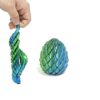 3D Printed Dragon Egg Fidget Toy, Flexible Twisty Egg for Stress Relief, Desk Decor for Adults, Dragon Egg Ornament, Calming Handheld Fidget, Unique Gift (Blue Green)