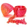 3D Printed Dragon with Surprise Egg,Surprise Dinosaur Eggs Fidget Toys for Kids, Birthdays, Halloween Christmas Decorations Gifts Indoor Outdoor for Girls Boys (Red)