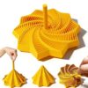 3D Printed Expanded Sensory Fidget Star，Stress-Relief Spinning Tower Toy with Handle Frustration Star Toy, for Office desks as a Stress-Relief Gifts，Gold