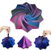 3D Printed Expanded Sensory Fidget Star，Stress-Relief Spinning Tower Toy with Handle Frustration Star Toy, for Office desks as a Stress-Relief Gifts，BluePurple