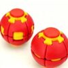 3D Printed Fidget Spinner Ball Dual Mode Press & Rotate Stress Relief Toy Portable Decompression Sphere for Office ADHD Anxiety Relief Kids Adults Fidget Toy ，Red