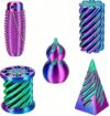 3D Printed Fidget Toys (5 Pack), Impossible Cone Spiral Pyramid & Little Ouchies Pain Stim for Stress Anxiety Relief, Classroom Exchange School Activities Party Favors
