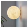 3D Printed Moon Wall Light Resin and Fiber Optic Lamp 15cm