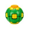3D Printed Press-to-Spin Gear Sphere, Mechanical Fidget Ball with Smooth Bearings, Deformable Sensory Desk Toy for Adults, Office Stress Relief and Focus Gadget (Green Orange)