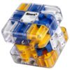 3D Rolling Ball Maze Cube,3D Maze Cube for Improve Spatial Recognition and Cultivate Logical Thinking,Large Labyrinth Puzzles Cube to Engaging Brain Teaser Toy (Blue)