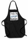 3dRose I Believe In Clothespins Black Apron with Pockets 22x30