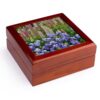 3dRose USA, Oregon. Garden blooming with bearded iris and Russell lupine. Jewelry Box 7 x 7 inch with 4 inch tile