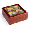 3dRose USA, Oregon. Garden in full bloom with close-up of bearded iris Jewelry Box 7 x 7 inch with 4 inch tile