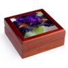 3dRose USA, Oregon. Garden in full bloom with closeup of bearded iris Jewelry Box 7 x 7 inch with 4 inch tile